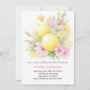 Enchanted Lemon Grove Dreamy Girl Baby Shower Invitation