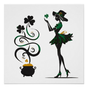 Enchanted Leprechaun Girl Poster
