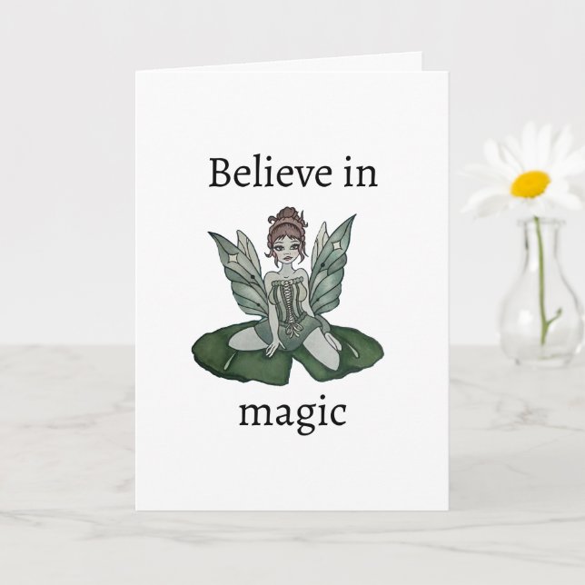 "Enchanted Lily Pond" Folded Greeting Card (Small Plant)