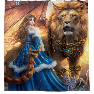 Enchanted Lion Guardian Princess Shower Curtain