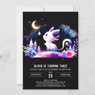 Enchanted Little Cat Birthday Invitation
