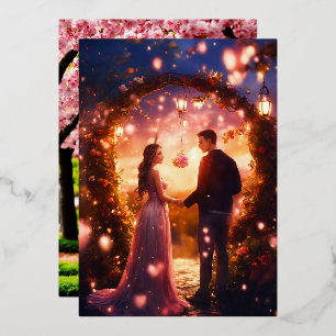 Enchanted Love: Magical Couple Wedding Card