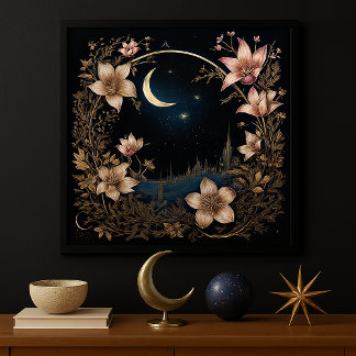 Enchanted Lunar Meadow Poster