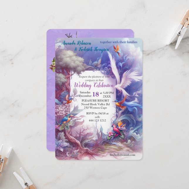 Enchanted Magical Fantasy Creations Invitation (Front/Back In Situ)
