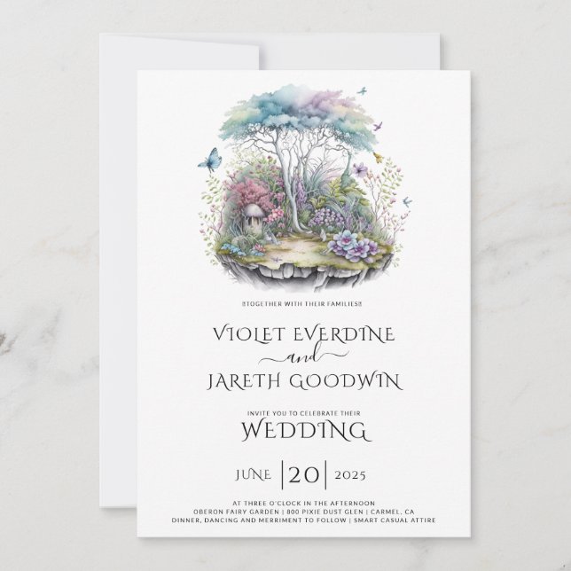 Enchanted Magical Forest Fairytale Wedding Invitation (Front)