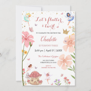 Enchanted Magical Garden Fairy Forest Birthday Invitation