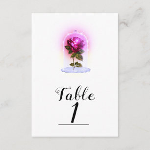Enchanted Magical Storybook Red Rose Table Number