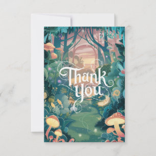 Enchanted Magical Woods Woodland Thank You Card