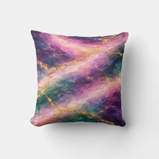 Enchanted Marble with Gold Veining Cushion