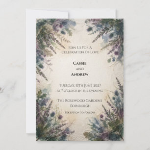 Enchanted Meadow Floral Wedding Invitation