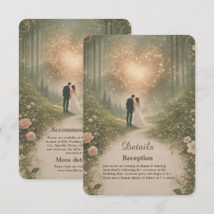 Enchanted Medieval Heart Forest Romantic Wedding Enclosure Card
