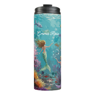 Enchanted Mermaid Underwater Scene Thermal Tumbler