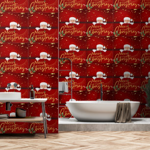 Enchanted Merry Christmas Santa Claus Peel & Stick Wallpaper