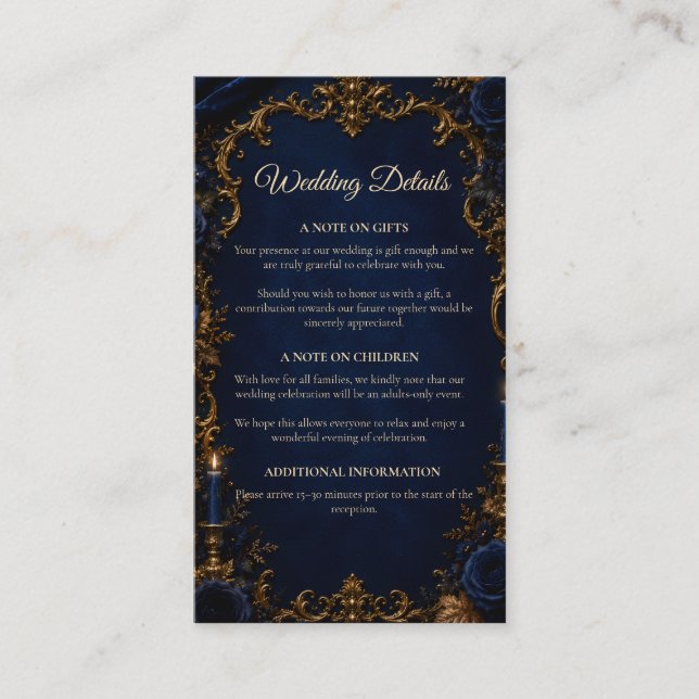 Enchanted Midnight Autumn Elegance Wedding  Enclosure Card (Front)