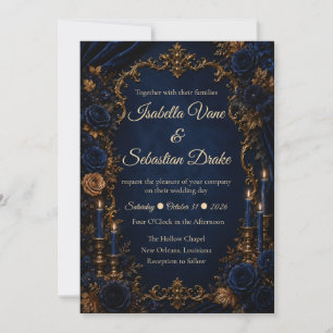 Enchanted Midnight Autumn Elegance Wedding Invitation