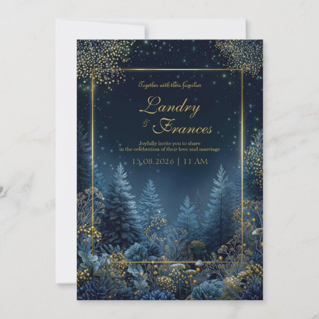 Enchanted Midnight Forest Wedding Invitation (Front)