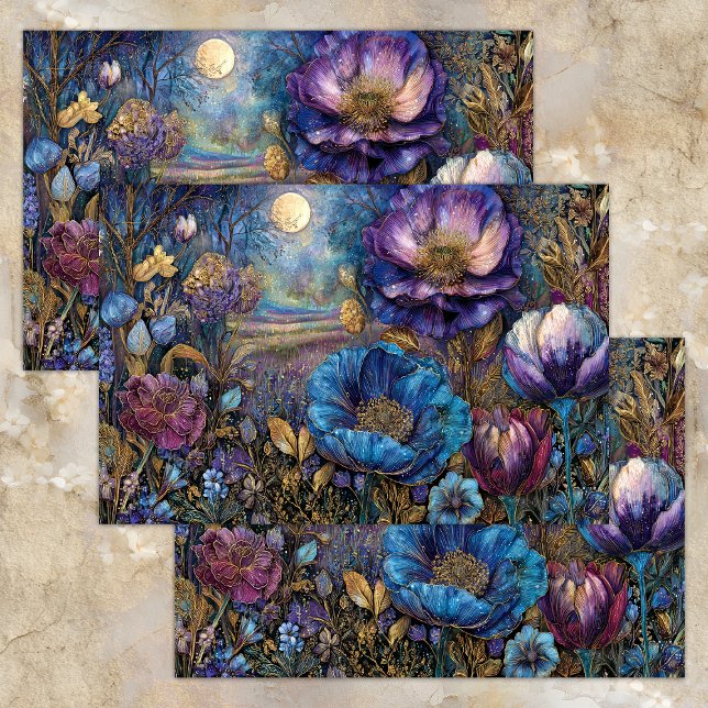ENCHANTED MIDNIGHT GARDEN DECOUPAGE TISSUE PAPER (ENCHANTED MIDNIGHT GARDEN DECOUPAGE TISSUE PAPER)