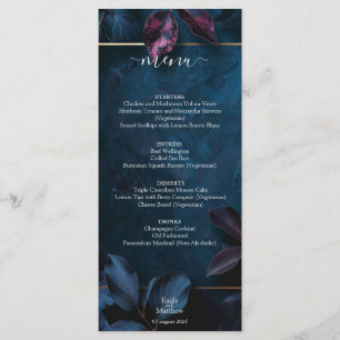 Enchanted Midnight Garden Wedding Menu