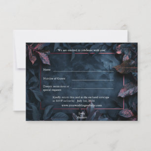 Enchanted Midnight Garden Wedding RSVP Card