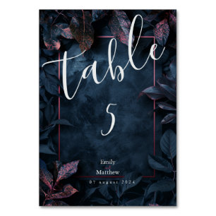 Enchanted Midnight Garden Wedding Table Number