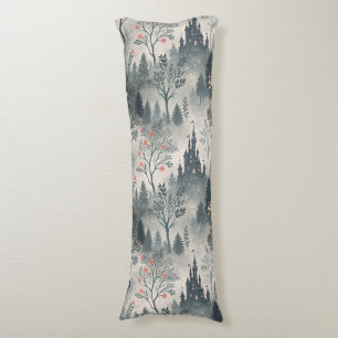 Enchanted Misty Forest with Dark Castle – Ethereal Body Cushion