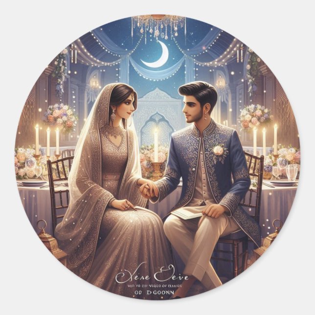 Enchanted Moments: A Night to Remember" Classic Round Sticker (Front)