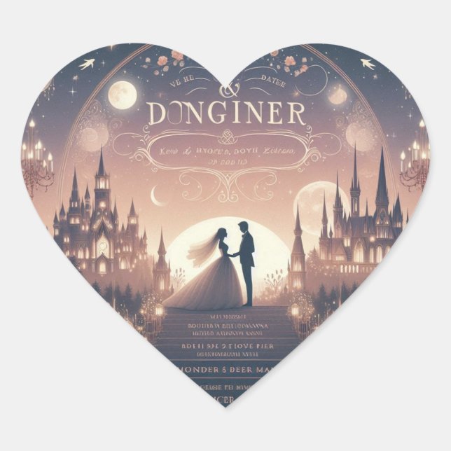 Enchanted Moments: A Night to Remember" Heart Sticker (Front)