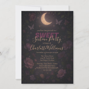 Enchanted Moon and Stars Sweet Sixteen Party  Invitation