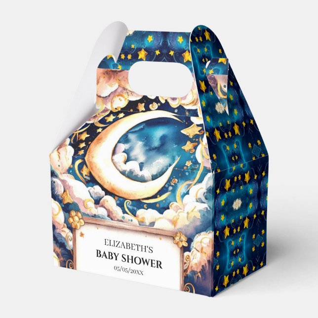 Enchanted Moon Celestial Baby Shower Favour Box (Front Side)