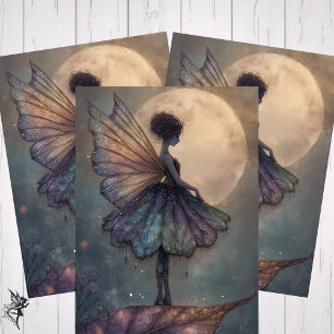 Enchanted Moonlight Fairy Watercolor Fantasy Wrapping Paper Sheet
