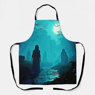 Enchanted Moonlight Forest Spirits Apron