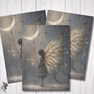 Enchanted Moonlit Woodland Fairy Watercolor Tissue Paper