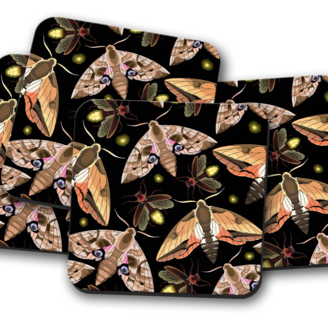 Enchanted Moth | Nature-Inspired Cork Coaster Set (Creator Uploaded)