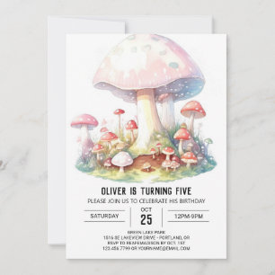 Enchanted Mushroom Fantasy Birthday Invitation