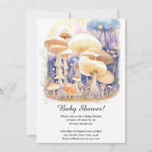 Enchanted Mushroom Forest Baby Shower Invitation
