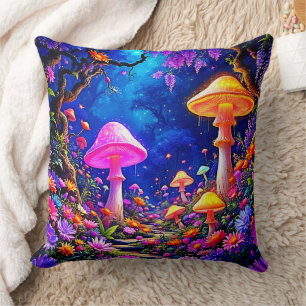 Enchanted Mushroom Forest Cushion