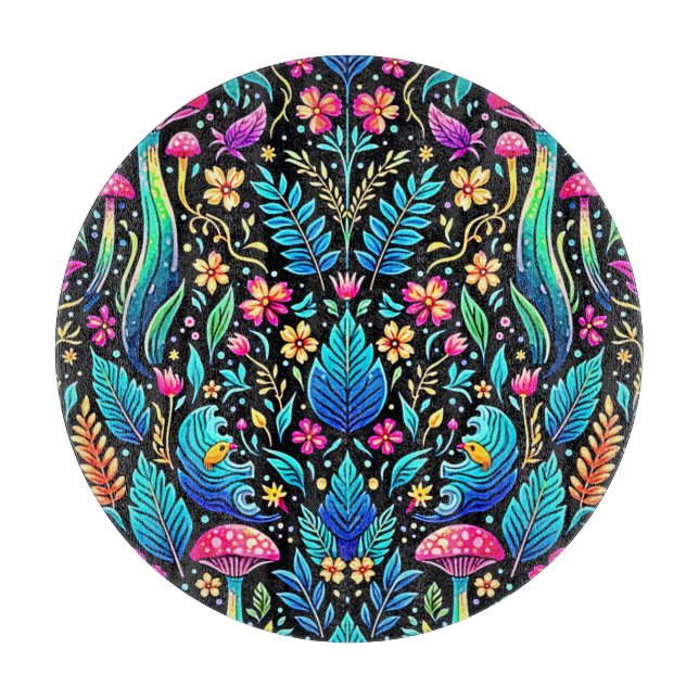Enchanted Mushroom Forest Dream Cutting Board (Front)