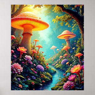 Enchanted Mushroom Forest Dream Poster