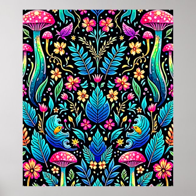 Enchanted Mushroom Forest Dream Poster (Front)