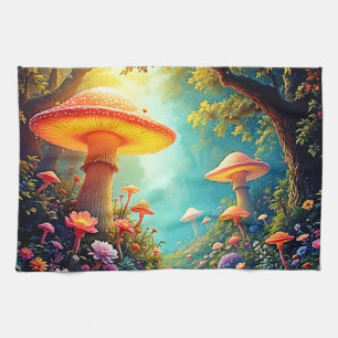 Enchanted Mushroom Forest Dream Tea Towel