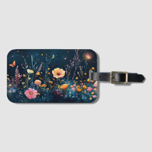 Enchanted Mushroom Forest Floor at Night Luggage Tag