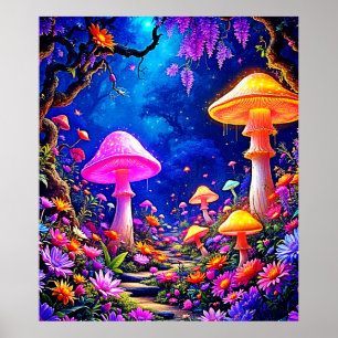 Enchanted Mushroom Forest Poster