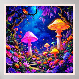 Enchanted Mushroom Forest Poster