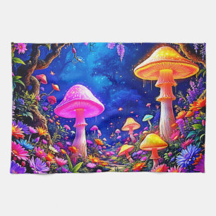 Enchanted Mushroom Forest Tea Towel