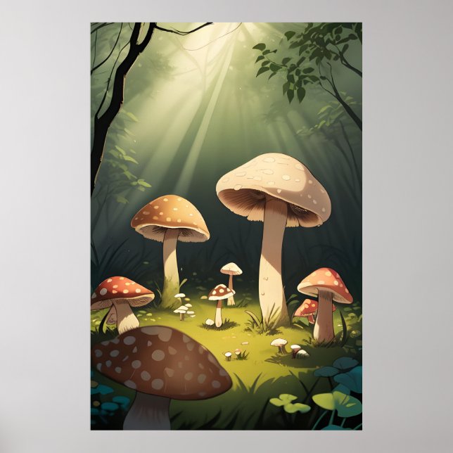 Enchanted Mushroom Grove Poster (Front)