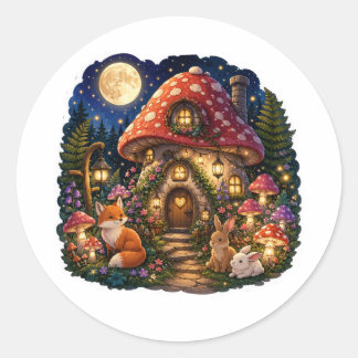 Enchanted Mushroom House Fantasy Sticker