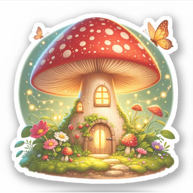 Enchanted Mushroom House Magical Cottage Kids  (Front)