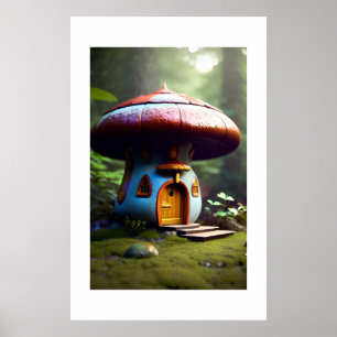 Enchanted Mushroom House Poster