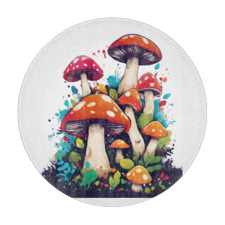 Enchanted Mushroom Meadow: A Whimsical Wonderland Cutting Board