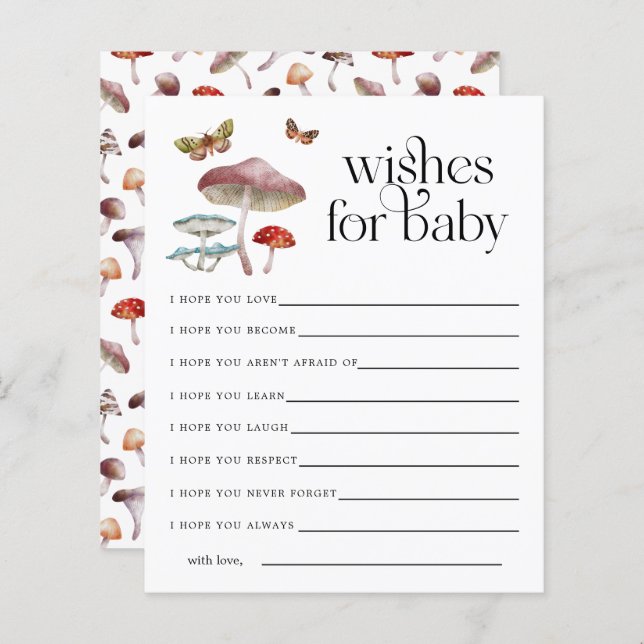 Enchanted Mushroom Wishes for Baby Card (Front/Back)